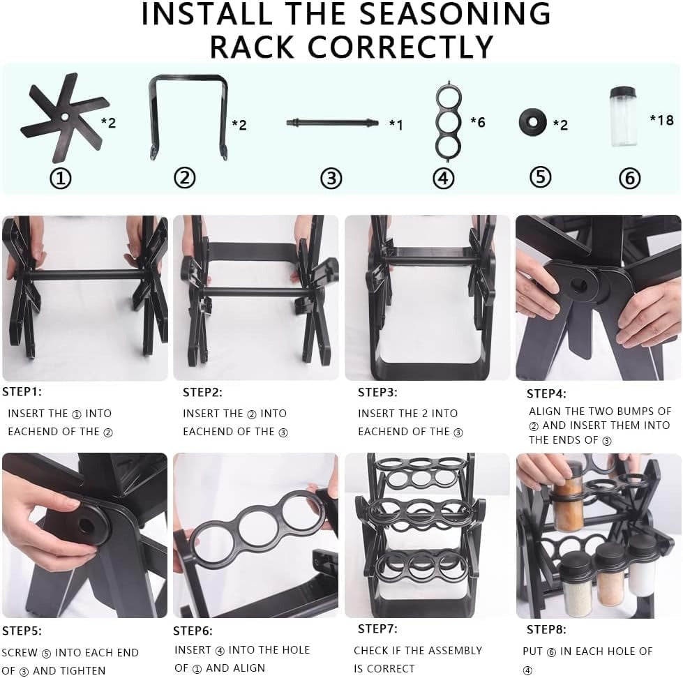 🧂 18 Jar Rotating Spice Rack